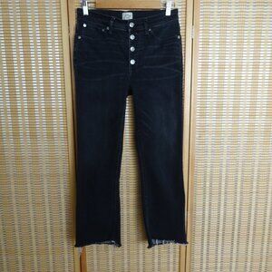 J. Crew 9" Billie Demi boot crop dark gray/faded black high rise jeans